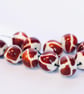 Handmade cow print patterned lamp work glass beads - Image 7