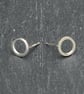 Small sterling silver circle stud earrings - Image 1