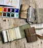 A9 Tiny Leather Cotton Rag Sketchbook, 1.5x2 Rustic Wrap Cover Art Journal Book
