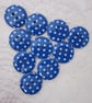10 Small Dark Blue Polkadot Buttons - Image 3