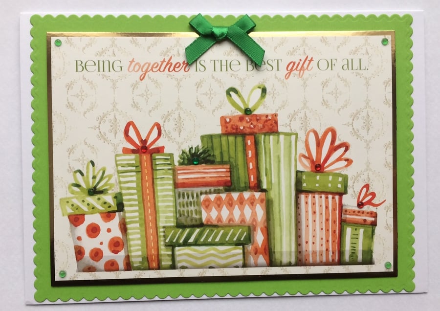 Handmade Christmas Card Being Together is the Best Gift of All
