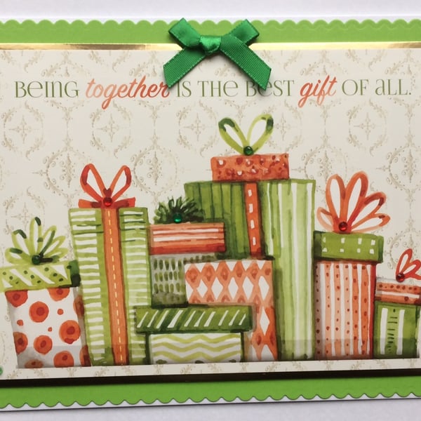 Handmade Christmas Card Being Together is the Best Gift of All