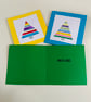 Set of 3 unique hand painted Christmas tree abstract art greeting cards  - Image 3