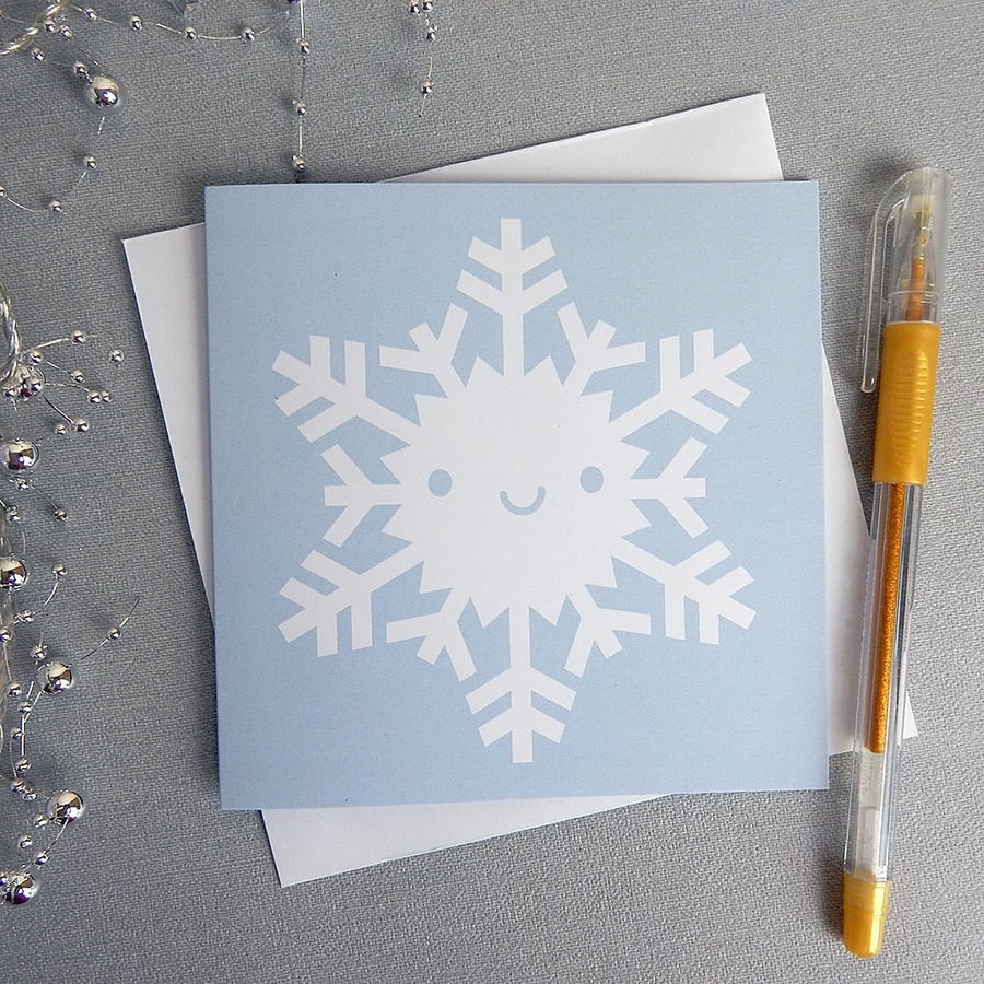 Sweet Snowflake Kawaii Christmas Card