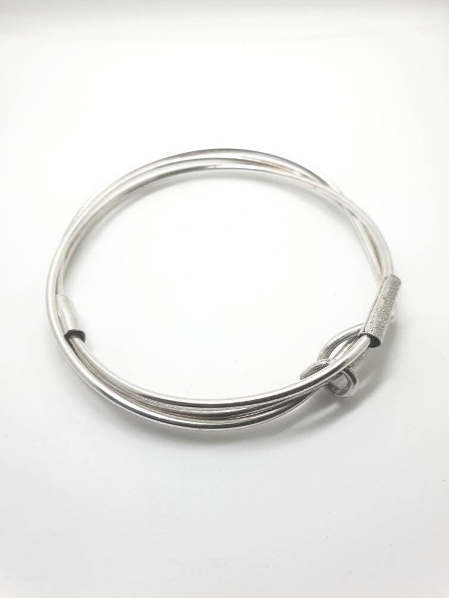 Handmade Recycled Silver Fidget Bangle