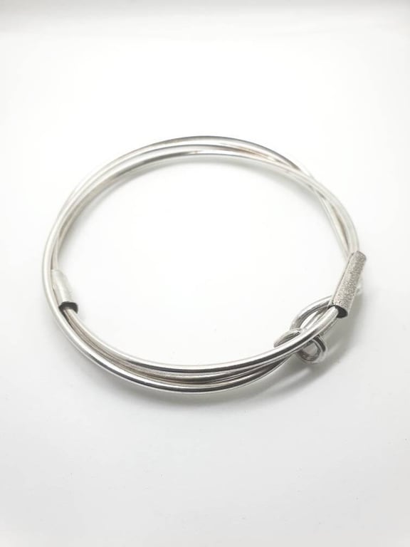 Handmade Recycled Silver Fidget Bangle
