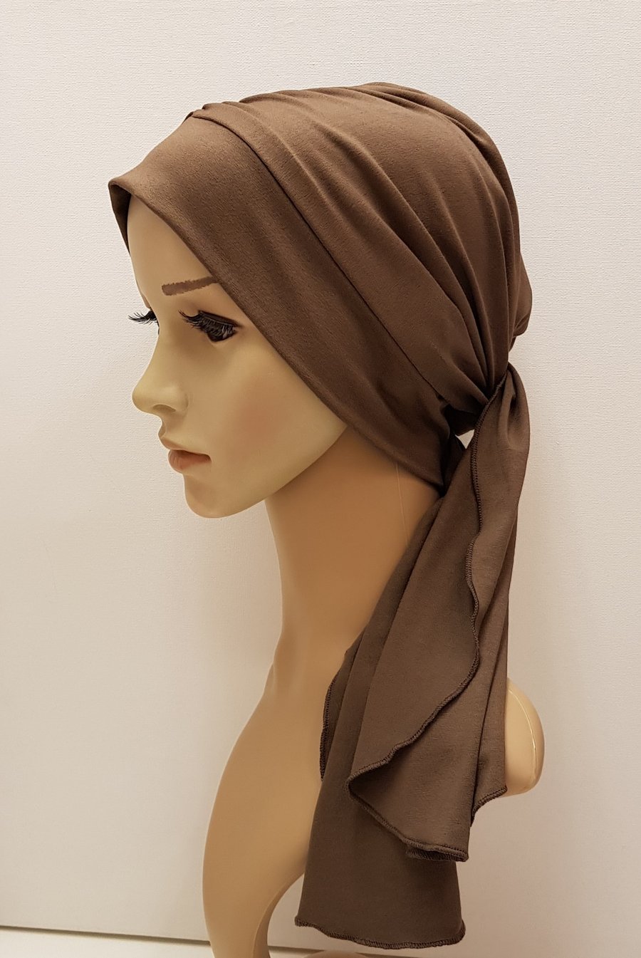 Viscose jersey head wear for women, chemo turban with ties, head snood, tichel