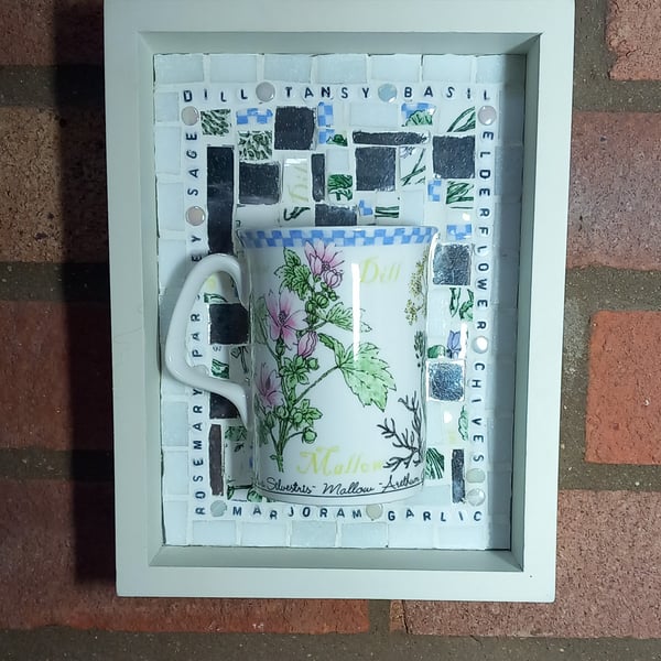 MOSAIC WALL ART IDEAL GIFT FOR KITCHEN, COOKS. HERBS. DILL, TANSY, BASIL.