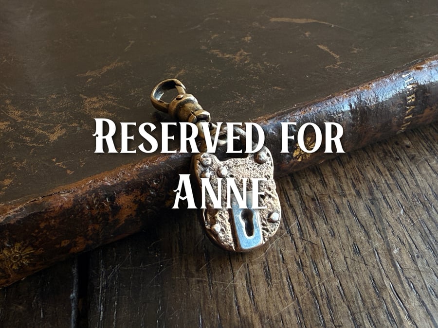 Bronze Padlock Charm, Corroded Victorian Style British Padlock Charm 