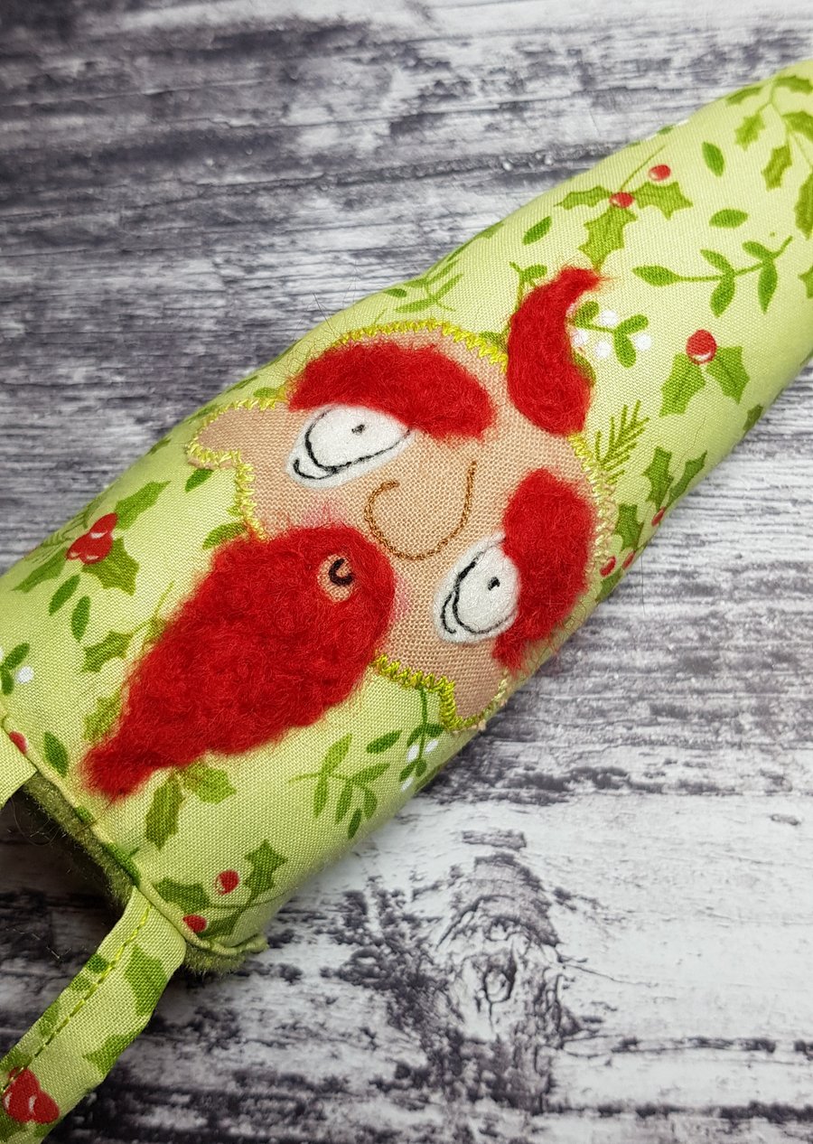 Holly and Mistletoe Christmas Gnome with Red Beard