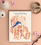 Happy Birthday card garden bird card swallow illustration