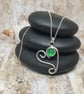 Sterling Silver 925 Unique Heart Pendant With Green Agate - Image 2