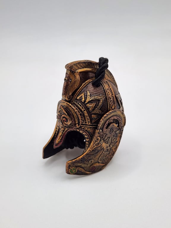 King Theodan Helmet Rear View Mirror Charm Hand-Painted 3D Printed Car Accessory
