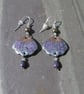 Handcrafted Polymer Clay Moth Wing Earrings with Sterling Silver Hooks