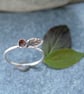 Dainty sterling silver leaf ring, botanical ring, nature jewellery - Image 8