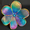 Textile Art Flower in Rainbow Colours 