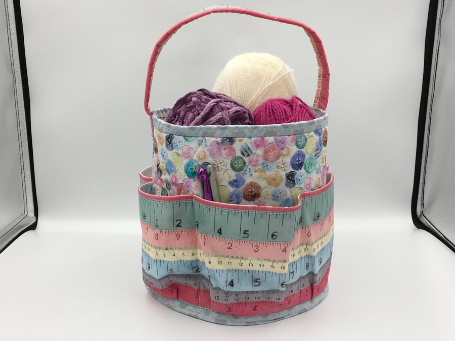 Crafty Bucket Bag Set for a Stitcher, Knitter, Crocheter, Embroiderer