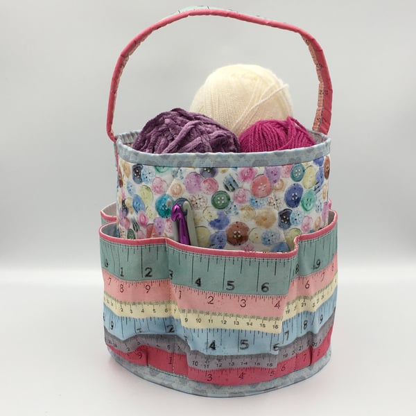 Crafty Bucket Bag Set for a Stitcher, Knitter, Crocheter, Embroiderer