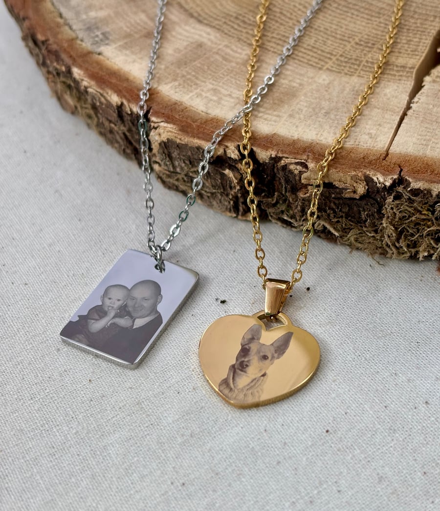 Personalised photo necklace, Actual photo pendant, Dog lover gift, 