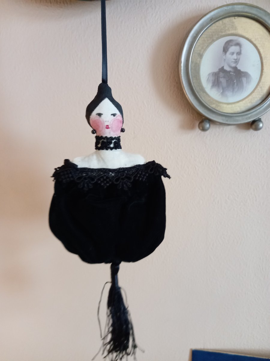 Unusual 'Alexandra' Victorian rag doll hanging lavender bag