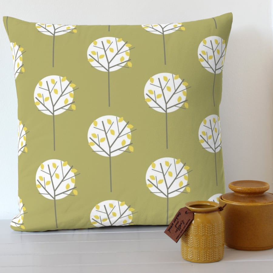 Moonlight Tree cushion Olive Green