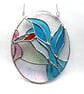 Kingfisher Picture Stained Glass Suncatcher Bird 018 handmade gift