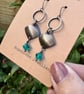 Dainty Vintage Dangle Earrings with Faceted Turquoise Crystals - Image 3