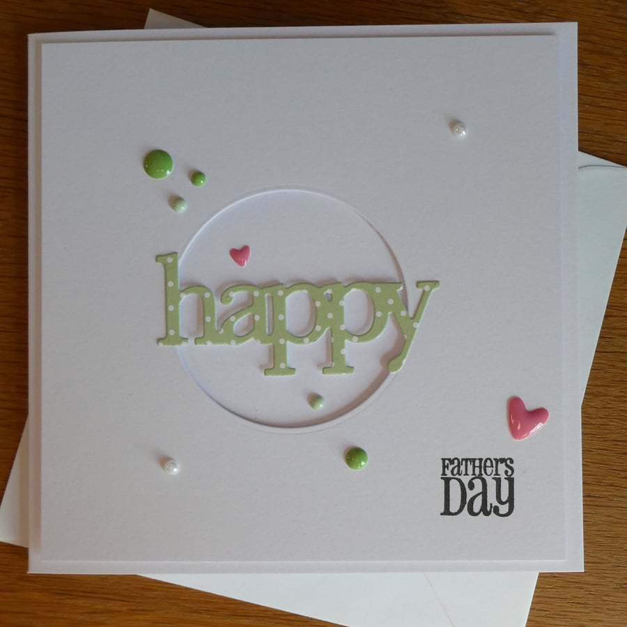 Happy Father's Day Card - Green Polka Dot