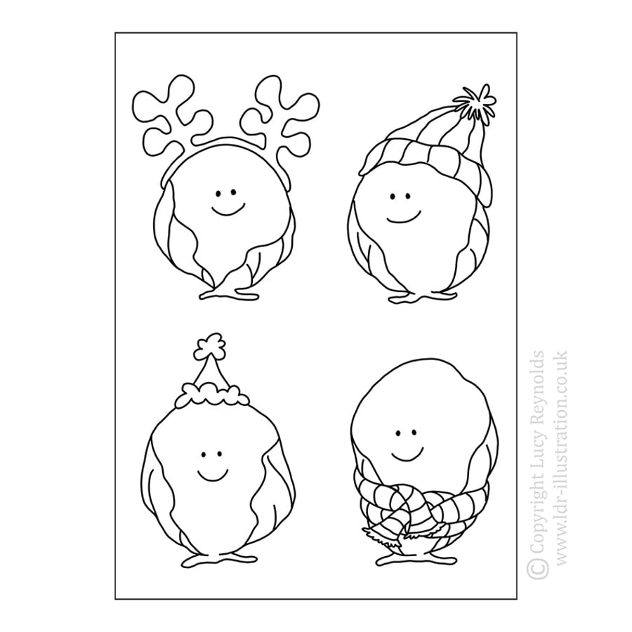 Colour Me In Card - Smiley Sprout