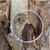 Charm silver bangle  - chunky - heavywieght - handmade