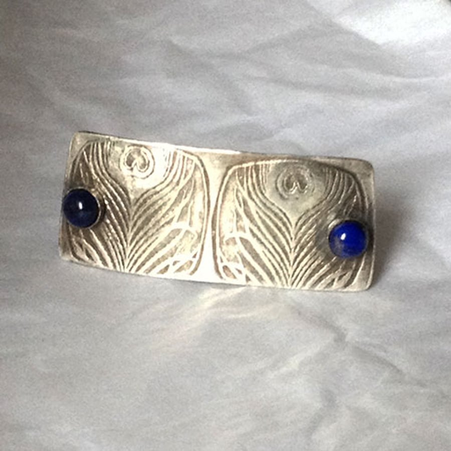 Silver and Lapis Lazuli brooch