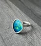 Enamel Ring,  enamel ring, blue enamel ring, pebble ring, cloud ring, nature - Image 6