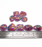 10 Red Metallic Cabochons in 5 Shapes, Handmade with Resin - Image 5