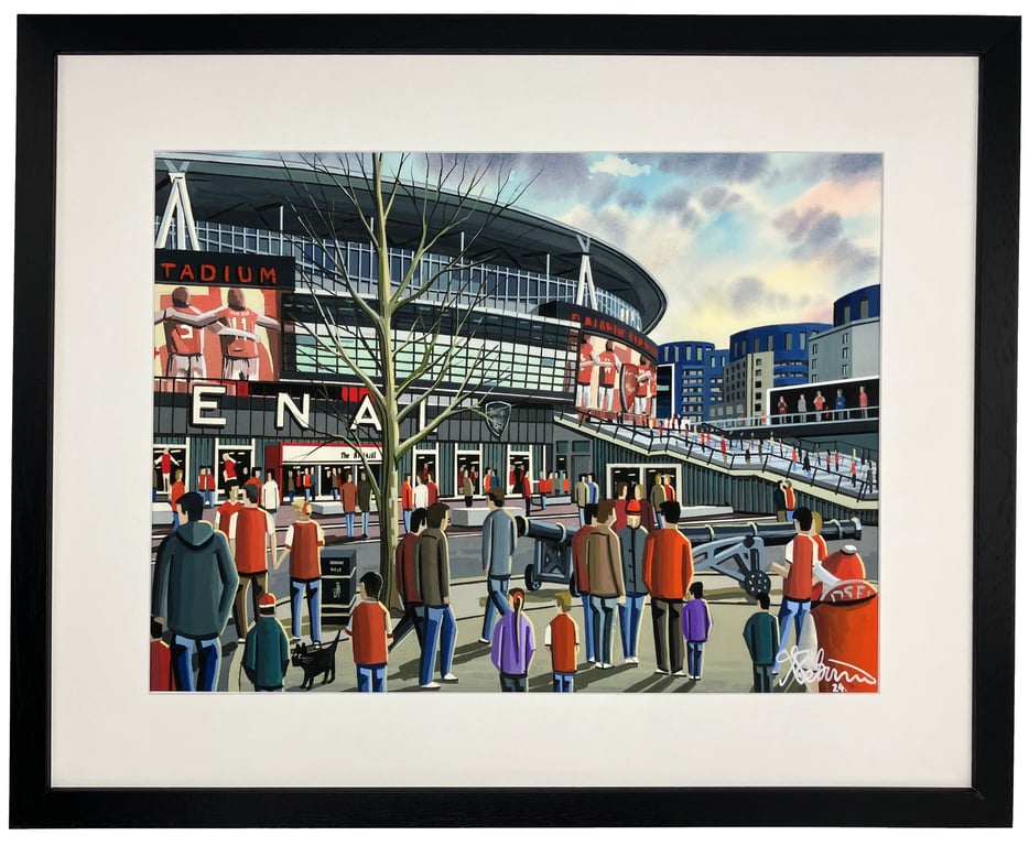 Arsenal, Framed Football Stadium Art Print. 20" x 16" Frame Size