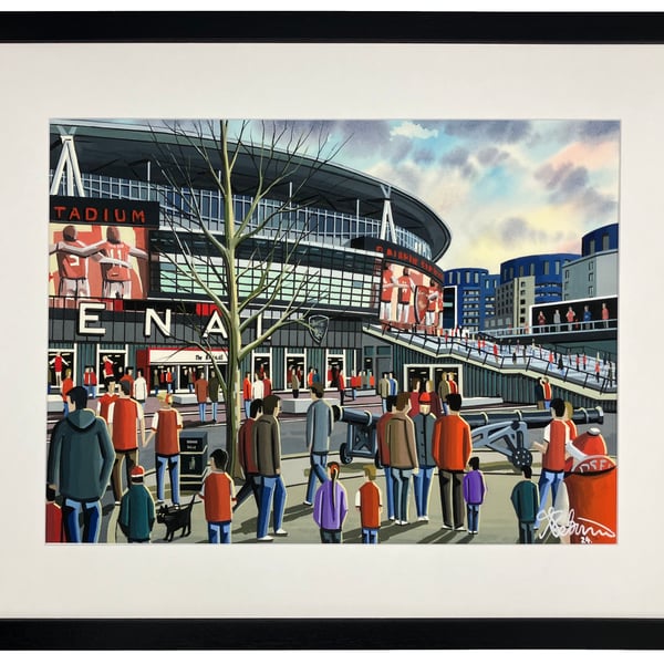 Arsenal, Framed Football Stadium Art Print. 20" x 16" Frame Size