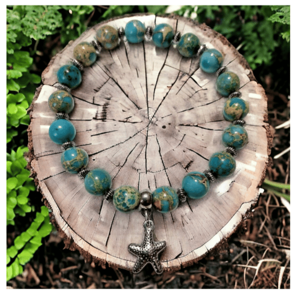 Imperial Jasper Seaside Inspired Handmade Beaded Bracelet