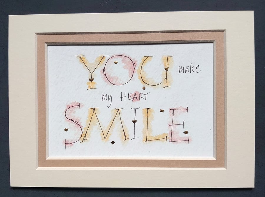 You Make my Heart Smile quote print with 23c gold