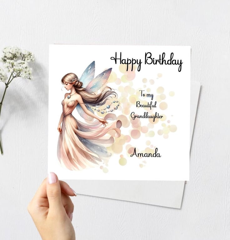 Fairy Birthday Card For Girl Happy Birthday Daughter Granddaughter Niece