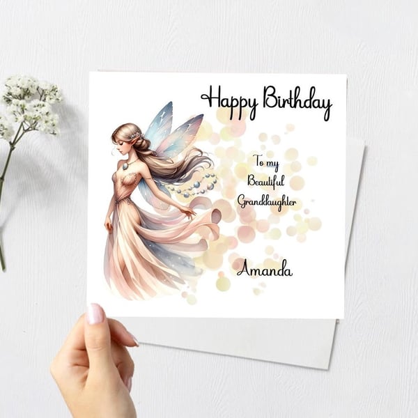 Fairy Birthday Card For Girl Happy Birthday Daughter Granddaughter Niece