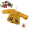 Reserved for Lesley - Embroidered Mustard Cardigan 