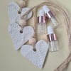 FREE DELIVERY set of 3 heart clay hanging decorations oil diffusers