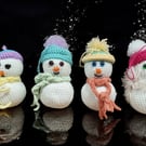 crochet snowman decoration 4pcs