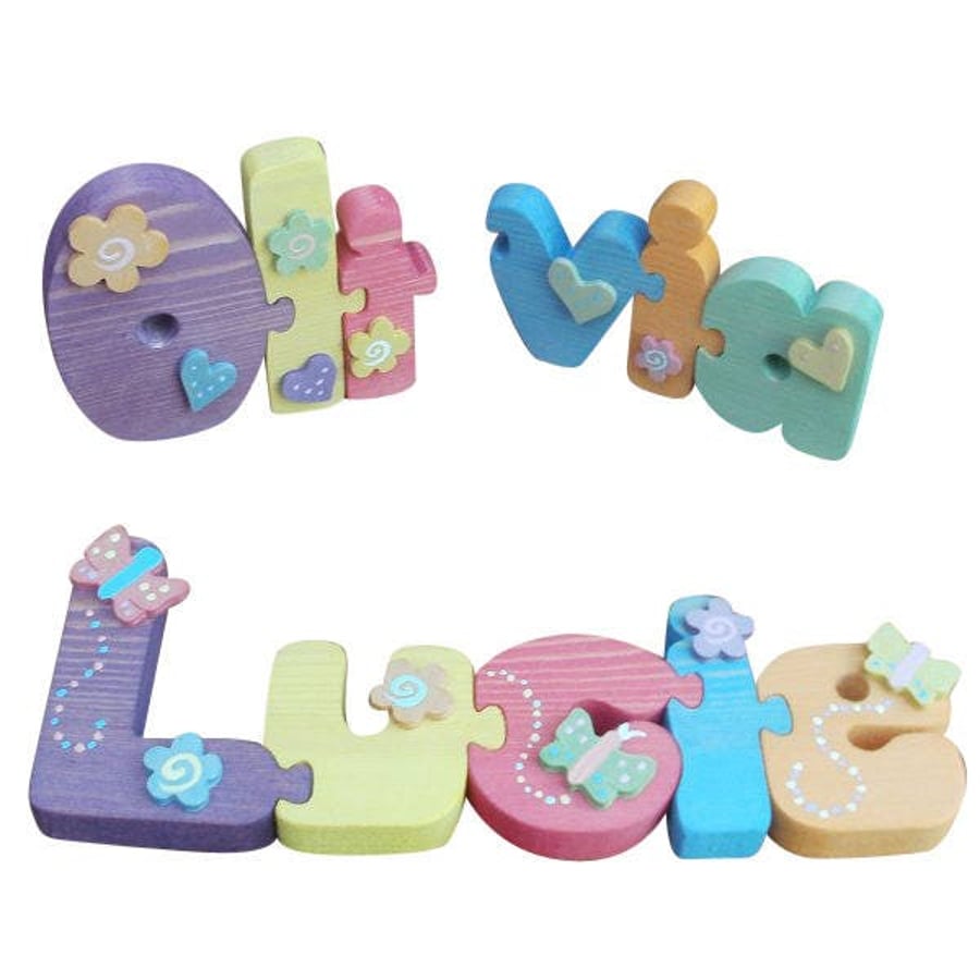 Decorated Name Jigsaw for Girls