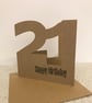 21st Birthday cards, handmade in white or brown kraft card with envelope, - Image 1