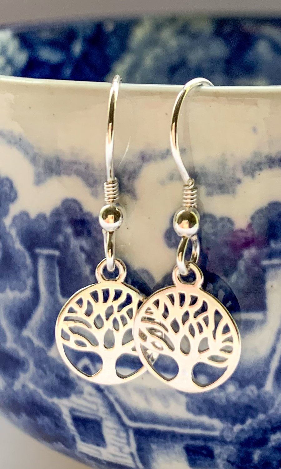 Sterling silver tree of life earrings