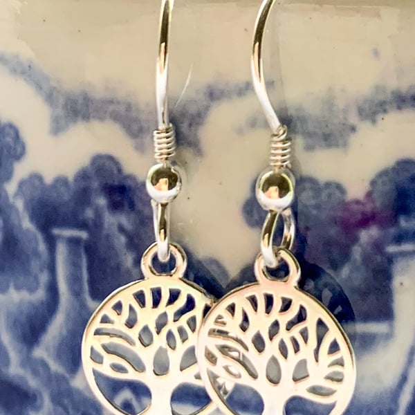 Sterling silver tree of life earrings