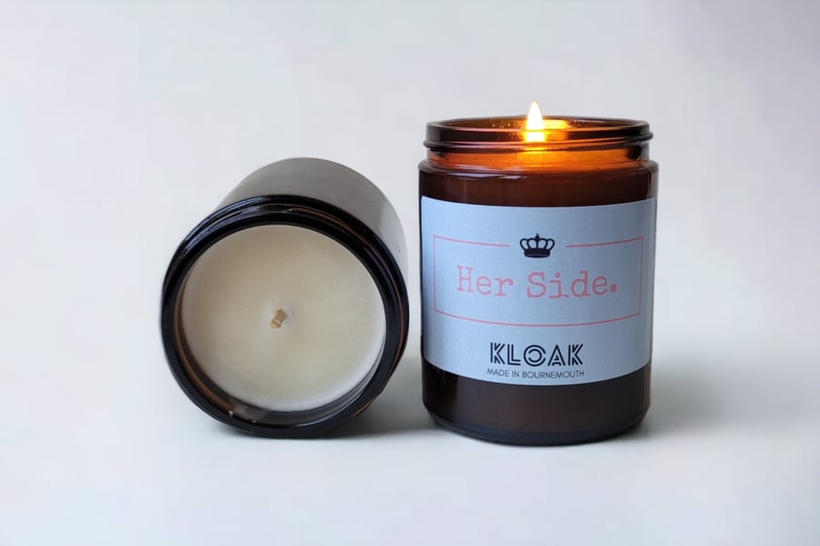 Her Side Candle: Soy wax candle for her side of the bed