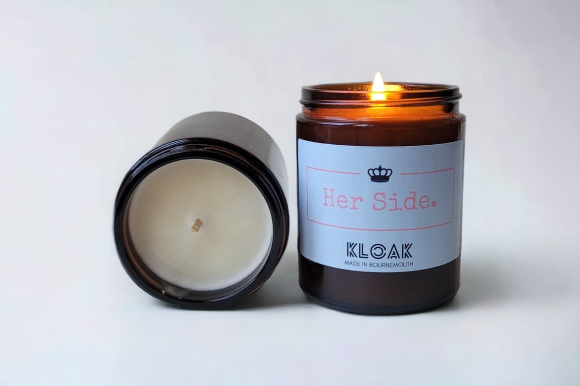 Her Side Candle: Soy wax candle for her side of the bed