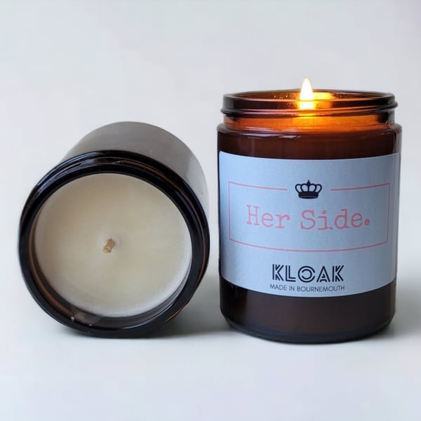 Her Side Candle: Soy wax candle for her side of the bed