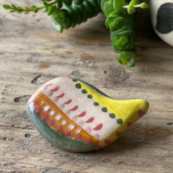 Handmade Ceramic Birdy Brooch